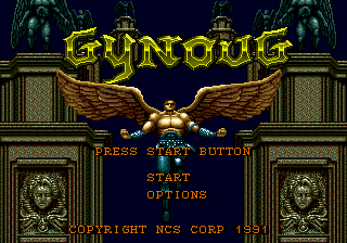 Gynoug title screen for Sega Mega Drive